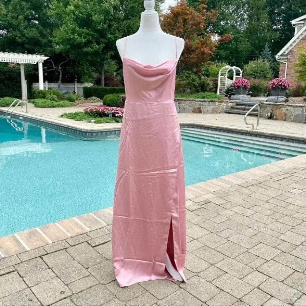 NWT Free People Fame & Partners Rosabel Formal Maxi Dress Pink 8